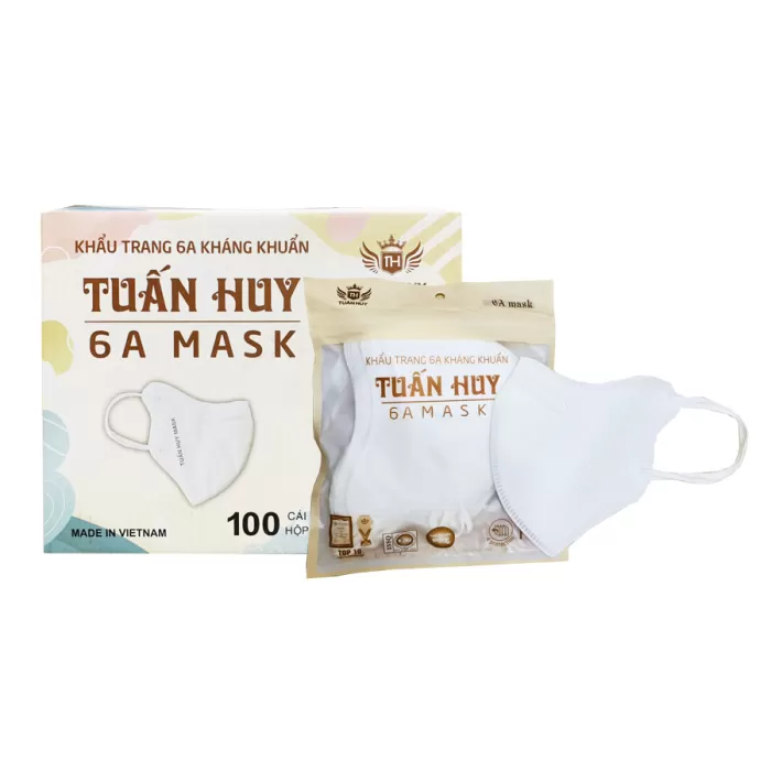 Khẩu Trang 6A Mask Tuấn Huy Trắng Thùng 100 Cái